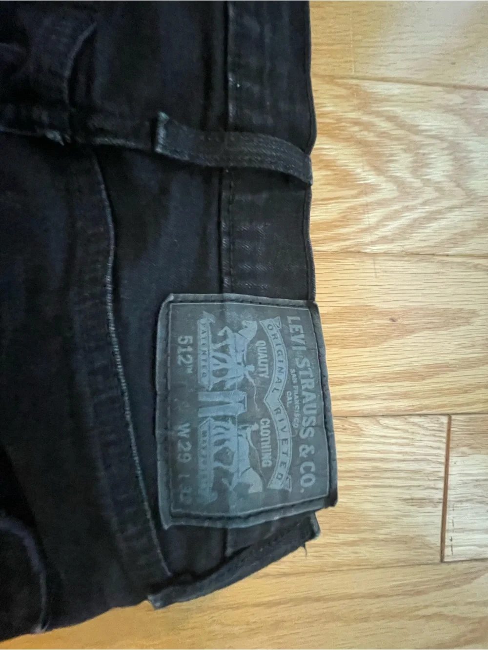 Levi's Men's 512 Black Slim Taper Denim Jeans 29x32